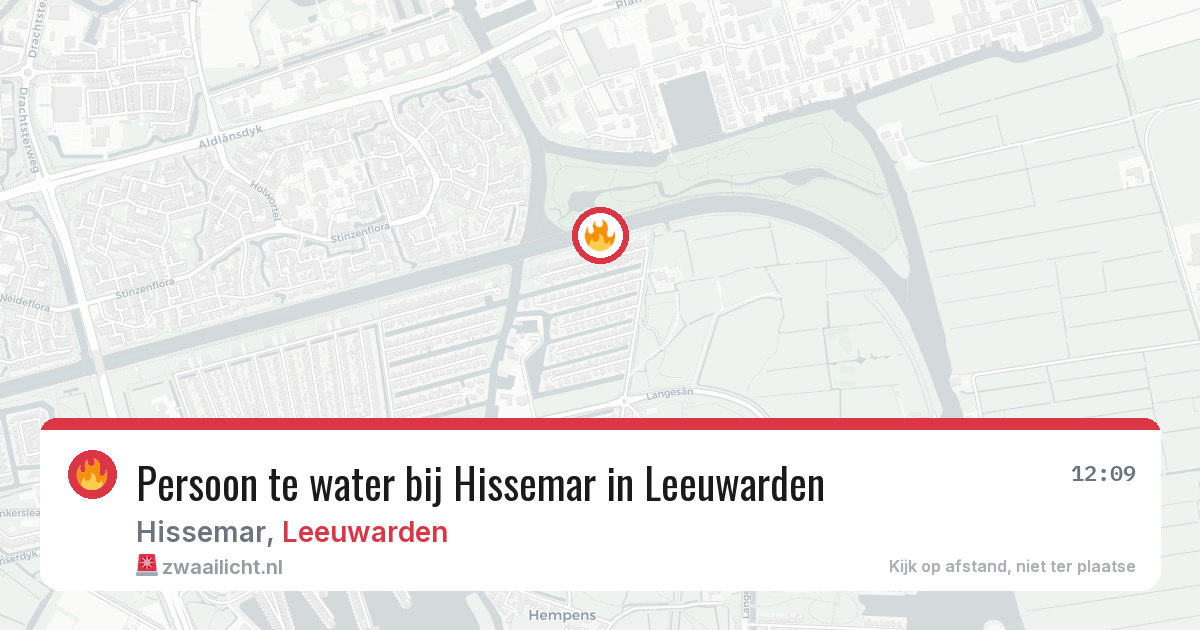 Persoon te water bij Hissemar in Leeuwarden — 12 mei 2026