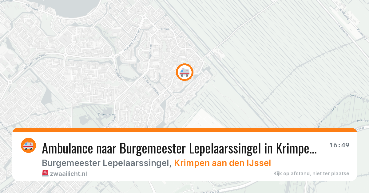Ambulance naar Burgemeester Lepelaarssingel in Krimpen aan den IJssel — 9 jul 2026