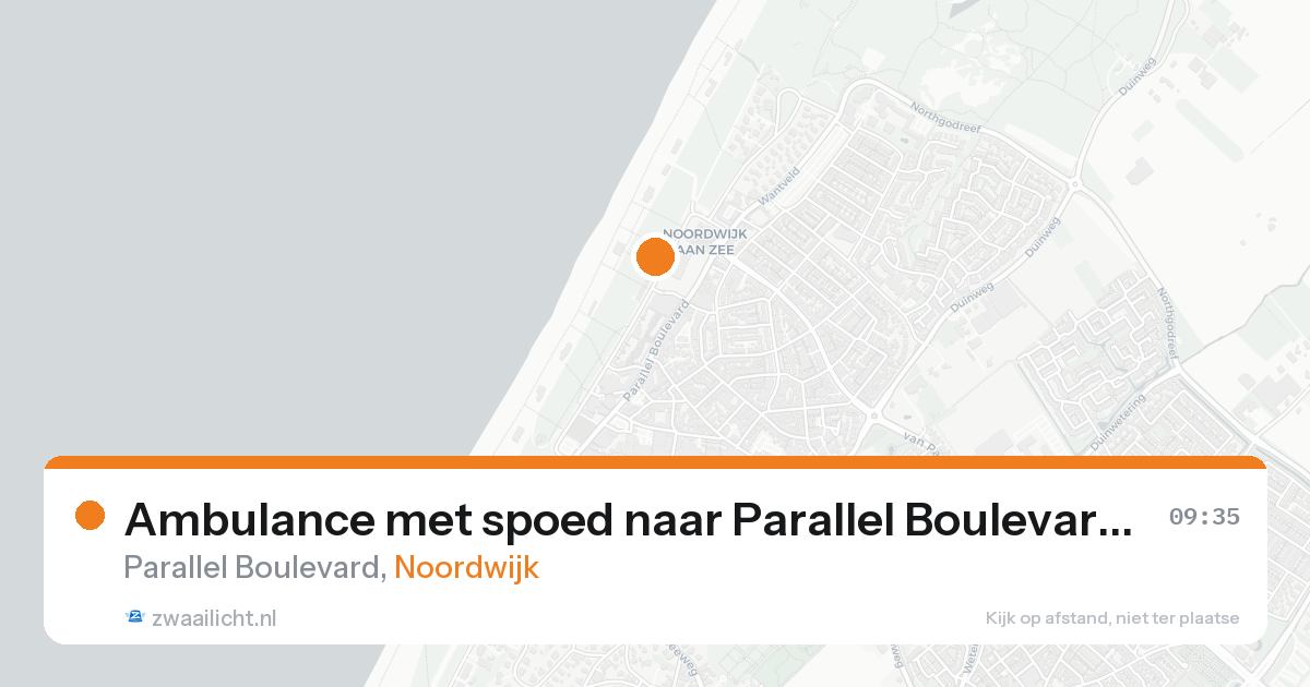 Ambulance met spoed naar Parallel Boulevard in Noordwijk — 20 aug 2026