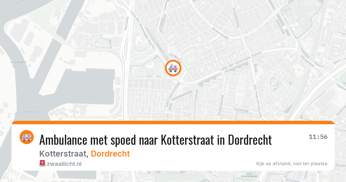 Ambulance met spoed naar Kotterstraat in Dordrecht — 23 mei 2026