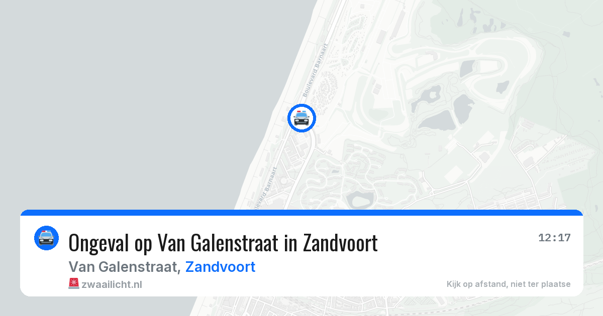 Ongeval op Van Galenstraat in Zandvoort — 5 aug 2026