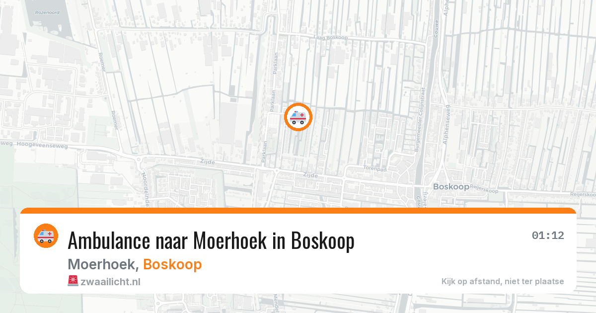 Ambulance naar Moerhoek in Boskoop — 6 jun 2026