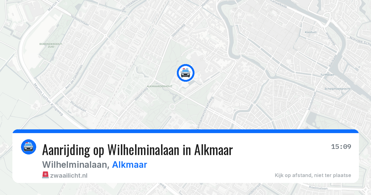 Aanrijding op Wilhelminalaan in Alkmaar — 16 mrt 2026