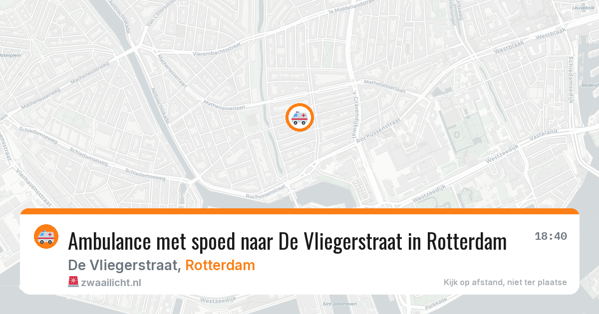 Ambulance met spoed naar De Vliegerstraat in Rotterdam — 18 mei 2026