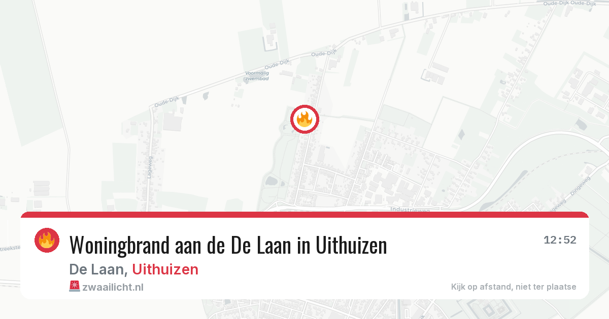 Woningbrand aan de De Laan in Uithuizen — 26 mrt 2026