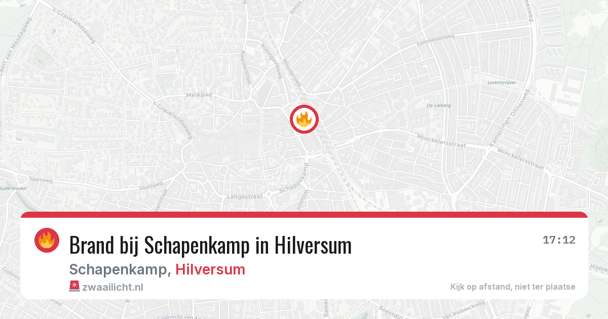 Brand bij Schapenkamp in Hilversum — 10 aug 2026