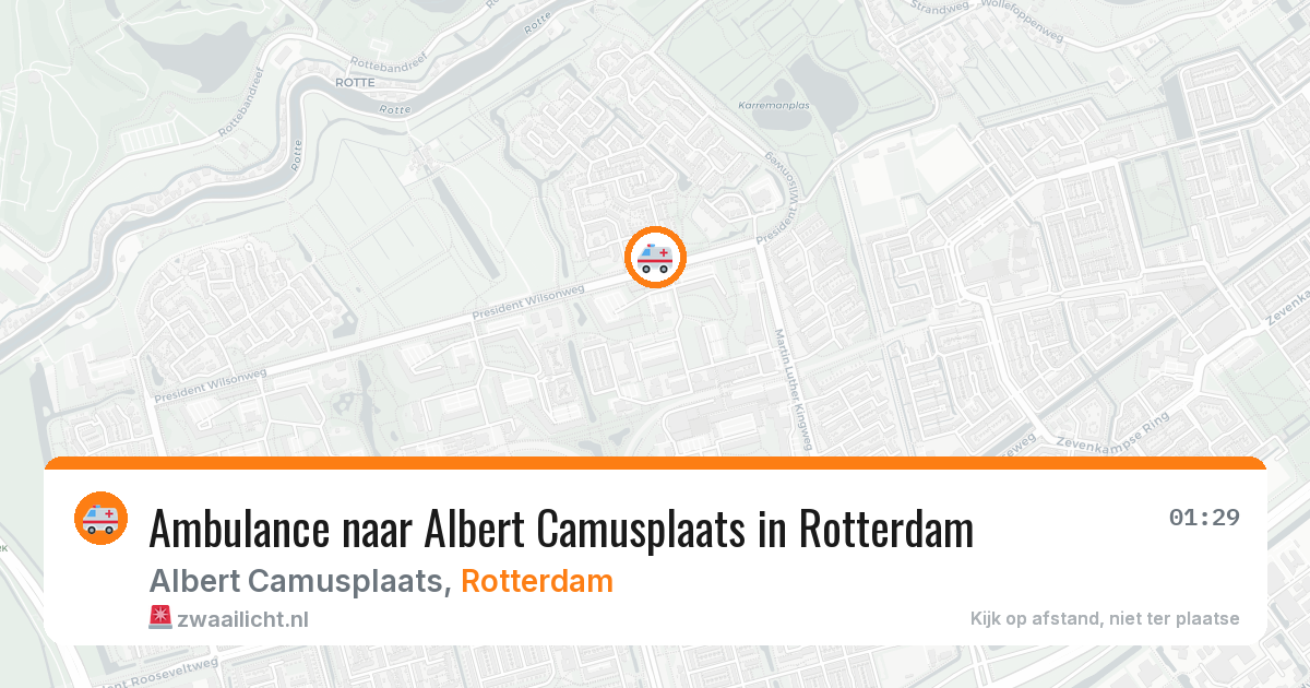 Ambulance naar Albert Camusplaats in Rotterdam — 9 feb 2026
