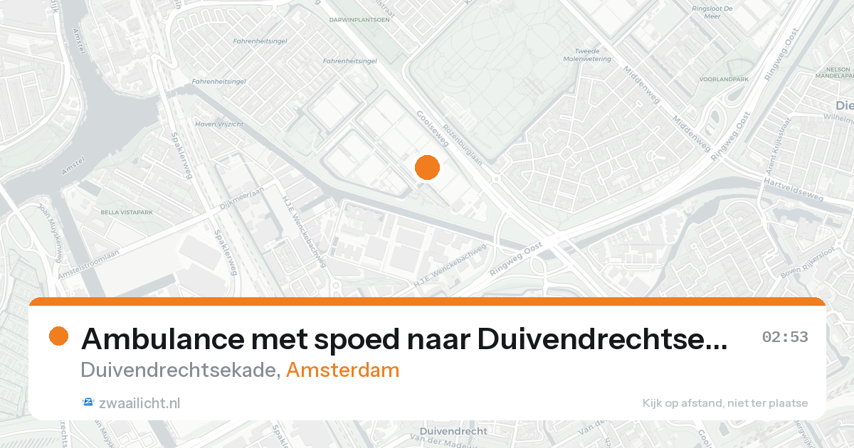 Ambulance met spoed naar Duivendrechtsekade in Amsterdam — 19 aug 2026