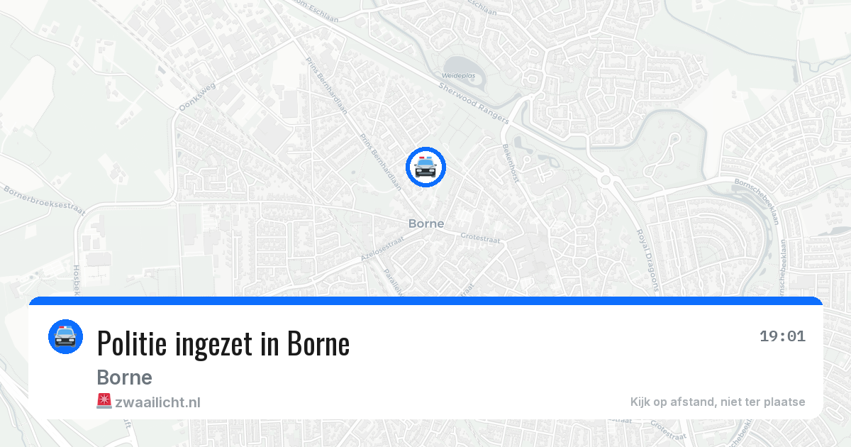 Politie ingezet in Borne — 9 jun 2026 | 🚨 Zwaailicht.nl