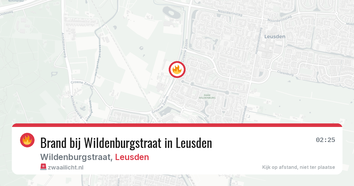Brand bij Wildenburgstraat in Leusden — 4 aug 2026