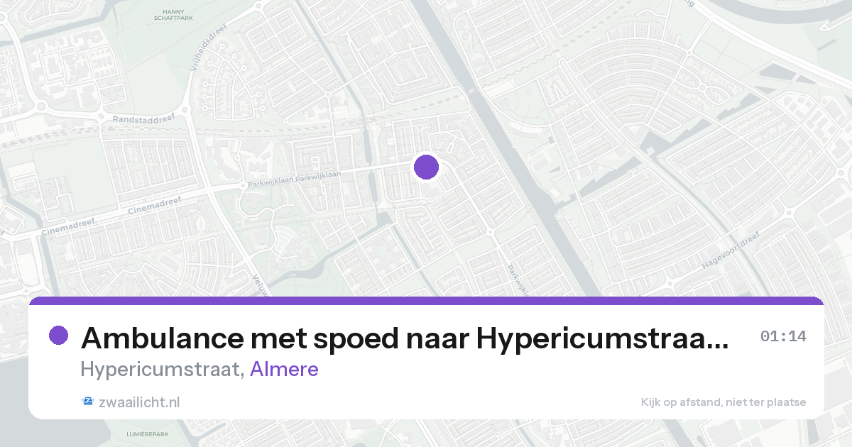 Ambulance met spoed naar Hypericumstraat in Almere — 24 aug 2026