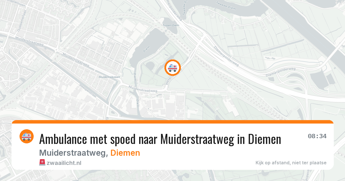 Ambulance met spoed naar Muiderstraatweg in Diemen — 13 mei 2026