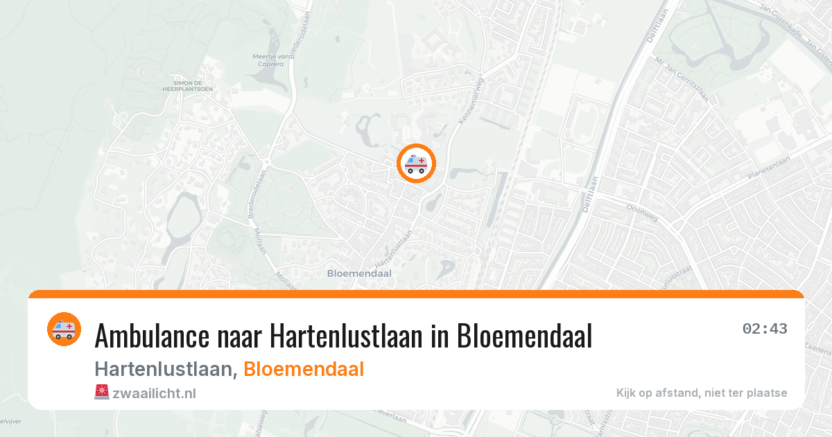 Ambulance naar Hartenlustlaan in Bloemendaal — 19 mei 2026