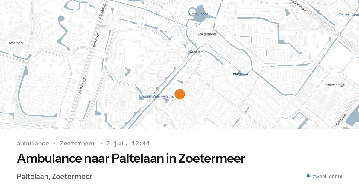 Ambulance naar Paltelaan in Zoetermeer — 2 jul 2026