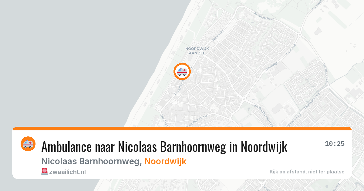 Ambulance naar Nicolaas Barnhoornweg in Noordwijk — 21 jun 2026