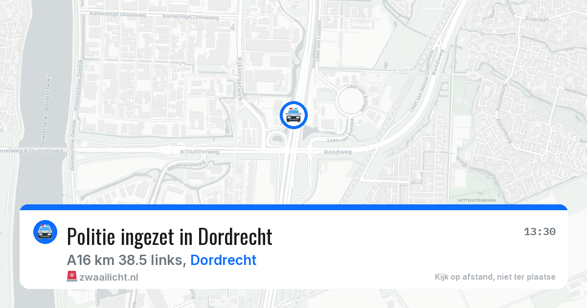 Politie ingezet in Dordrecht — 14 aug 2026 | 🚨 Zwaailicht.nl