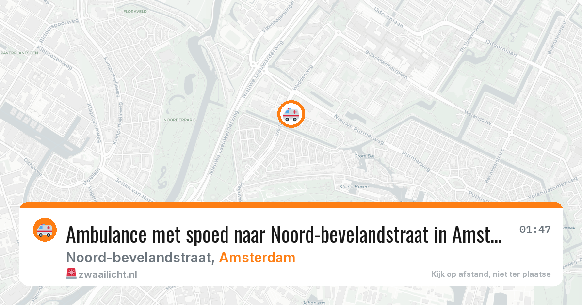 Ambulance met spoed naar Noord-bevelandstraat in Amsterdam — 10 jun 2026