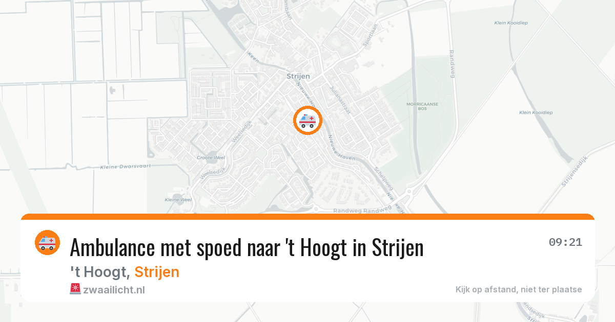 Ambulance met spoed naar 't Hoogt in Strijen — 3 aug 2026