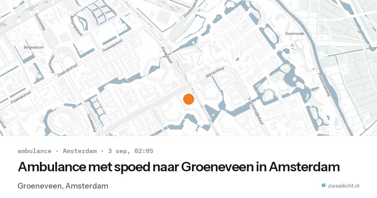 Ambulance met spoed naar Groeneveen in Amsterdam — 3 sep 2026