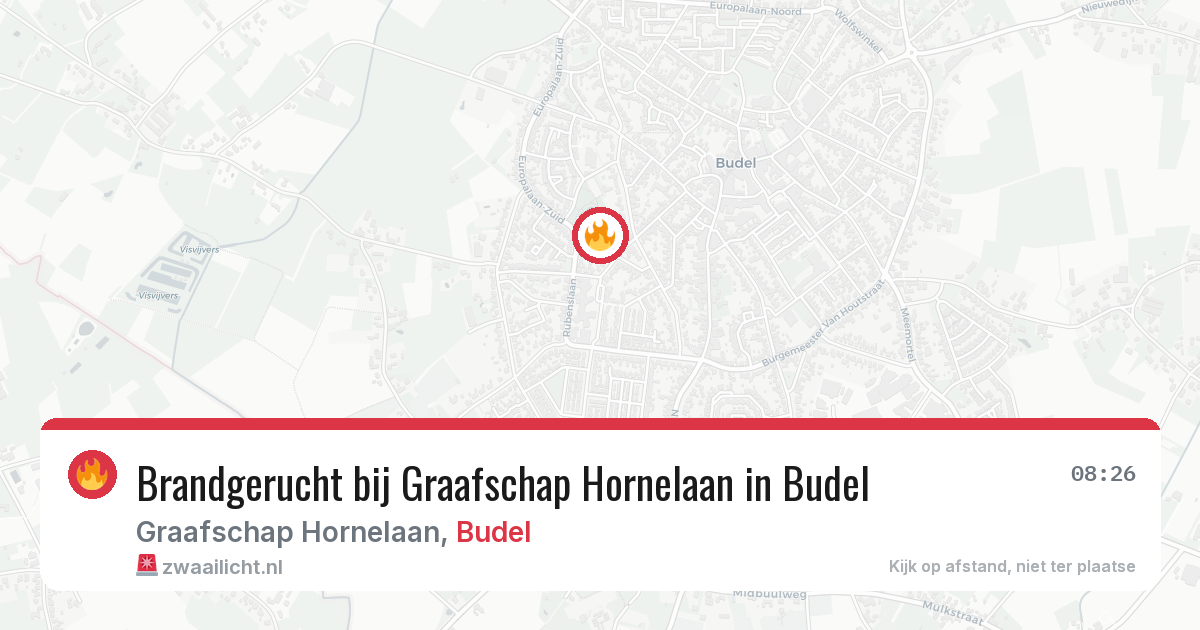 Brandgerucht bij Graafschap Hornelaan in Budel — 21 mei 2026