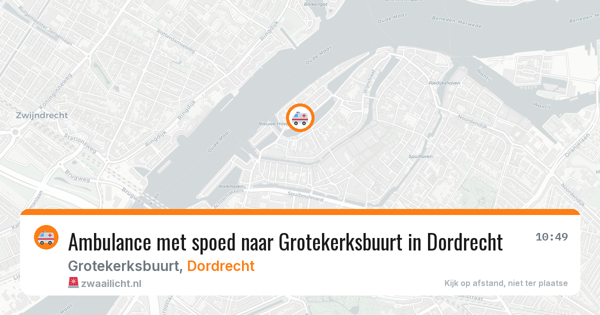 Ambulance met spoed naar Grotekerksbuurt in Dordrecht — 5 aug 2026