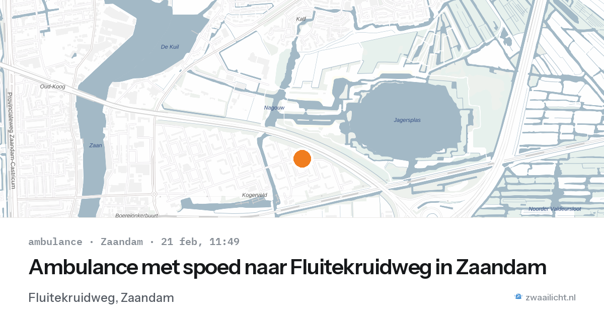 Ambulance met spoed naar Fluitekruidweg in Zaandam — 21 feb 2026