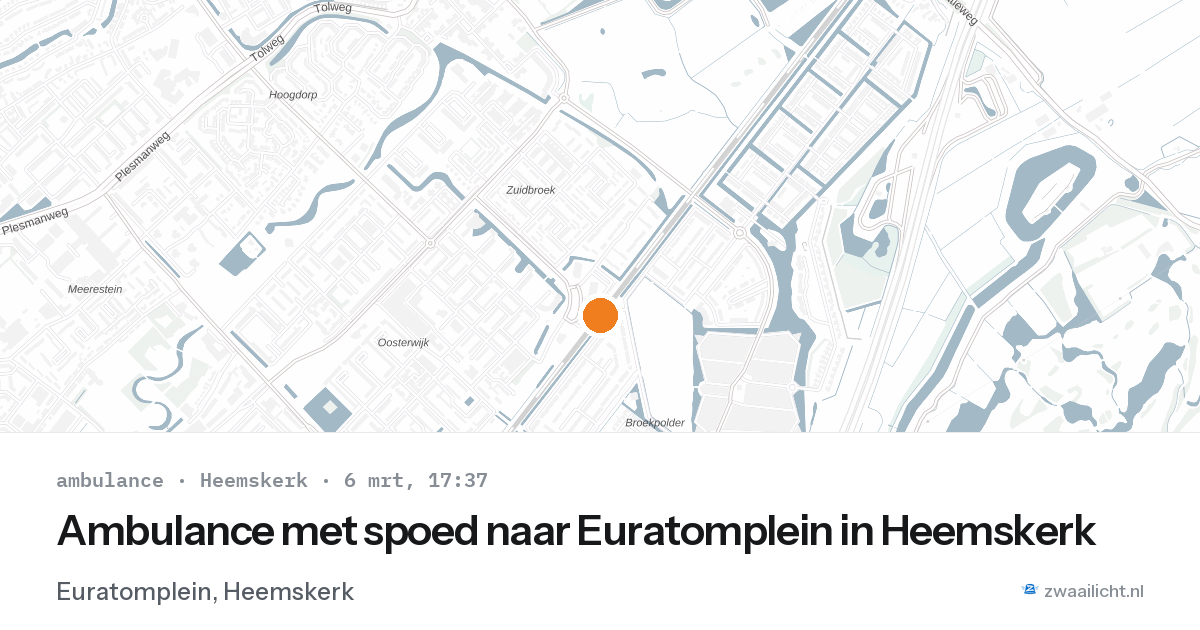 Ambulance met spoed naar Euratomplein in Heemskerk — 6 mrt 2026