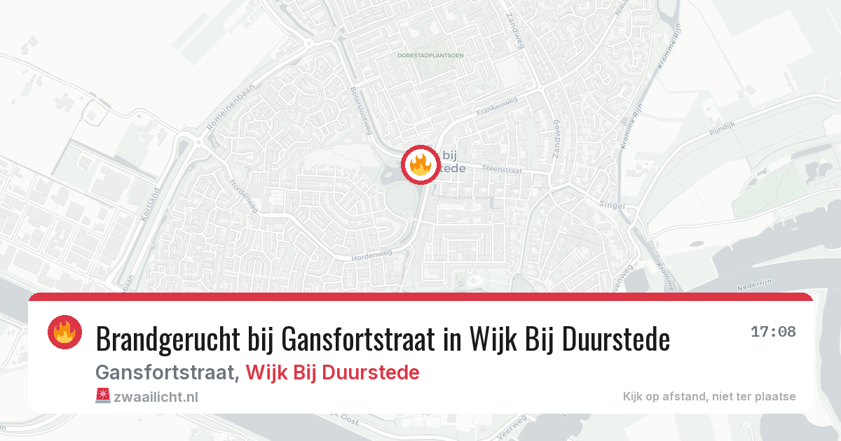Brandgerucht bij Gansfortstraat in Wijk Bij Duurstede — 16 jun 2026