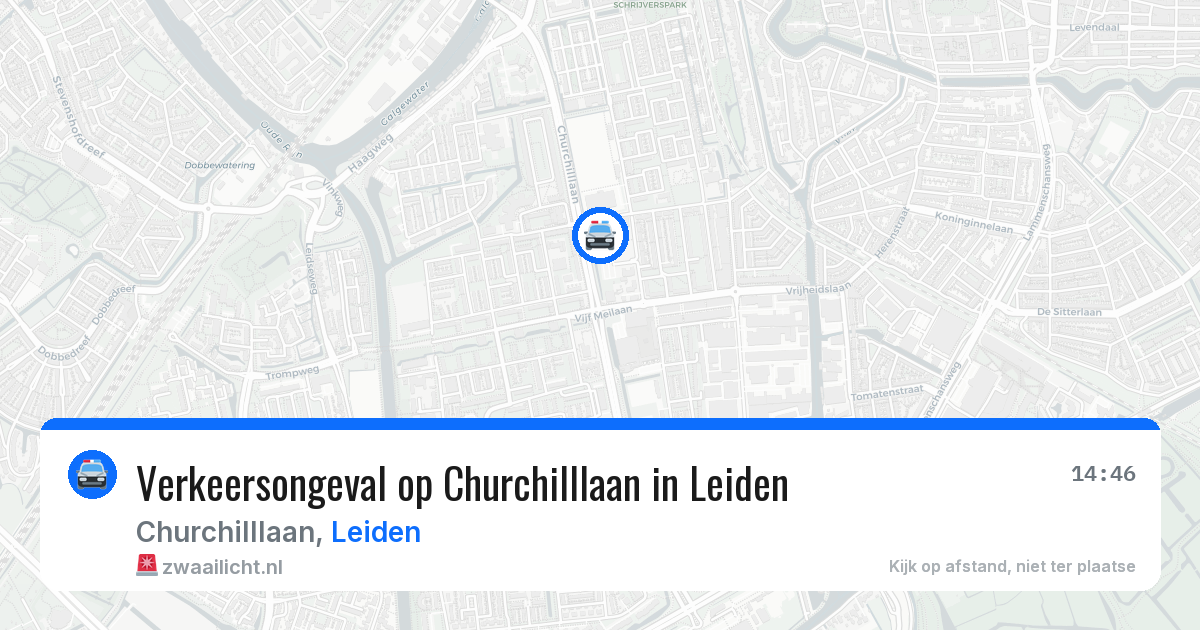 Verkeersongeval op Churchilllaan in Leiden — 12 aug 2026