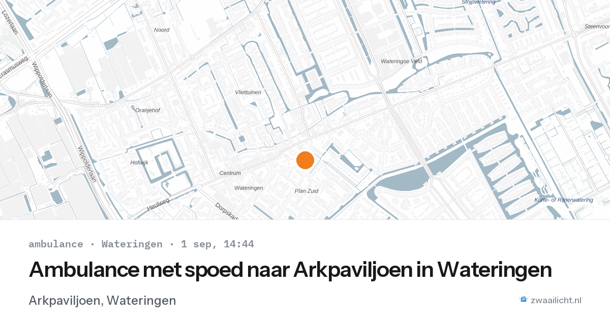 Ambulance met spoed naar Arkpaviljoen in Wateringen — 1 sep 2026
