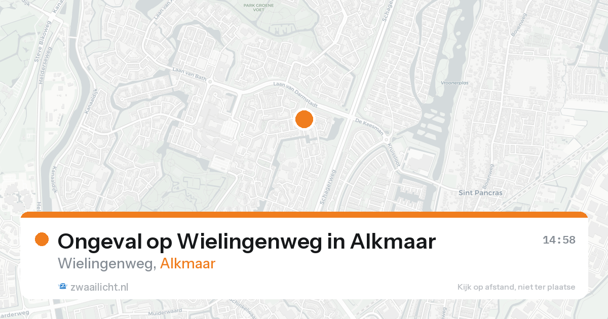 Ongeval op Wielingenweg in Alkmaar — 20 aug 2026