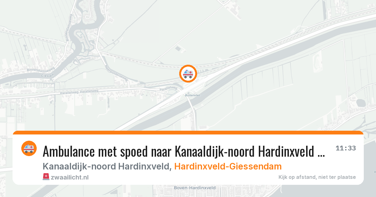 Ambulance met spoed naar Kanaaldijk-noord Hardinxveld in Hardinxveld-Giessendam — 7 apr 2026