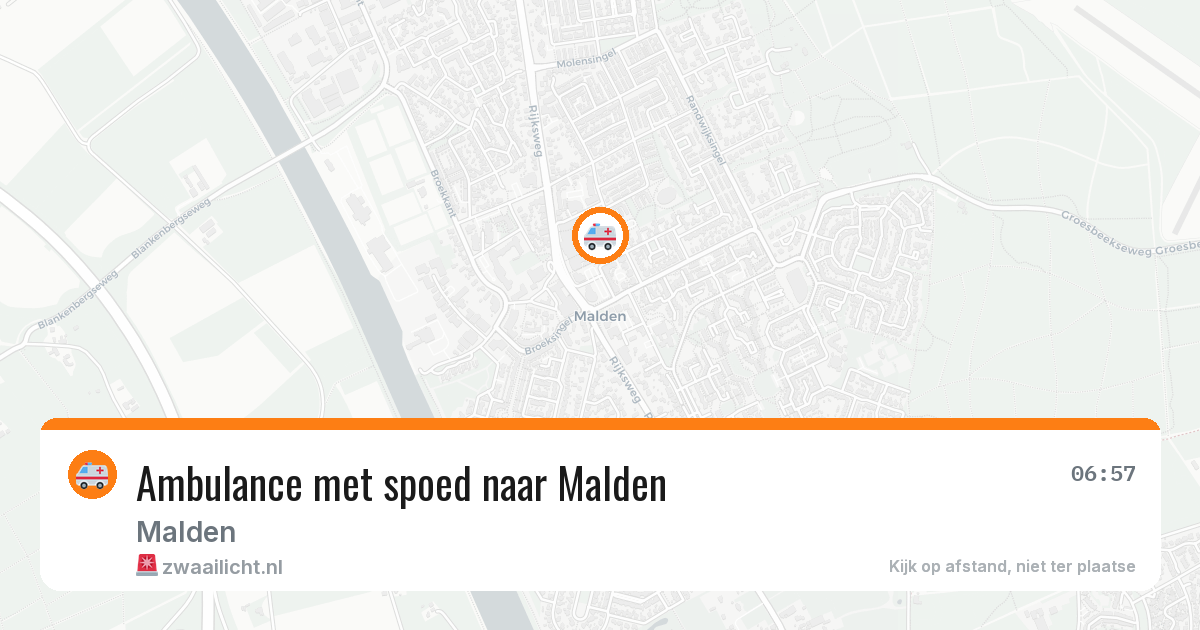 Ambulance met spoed naar Malden — 28 feb 2026 | 🚨 Zwaailicht.nl