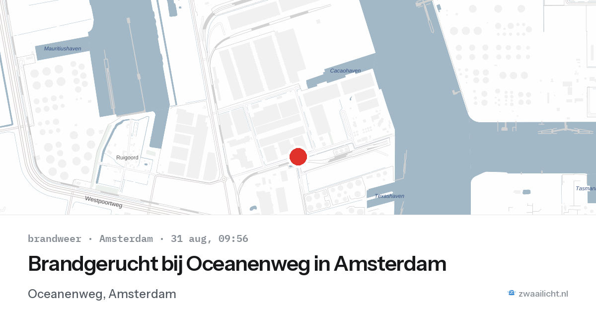 Brandgerucht bij Oceanenweg in Amsterdam — 31 aug 2026