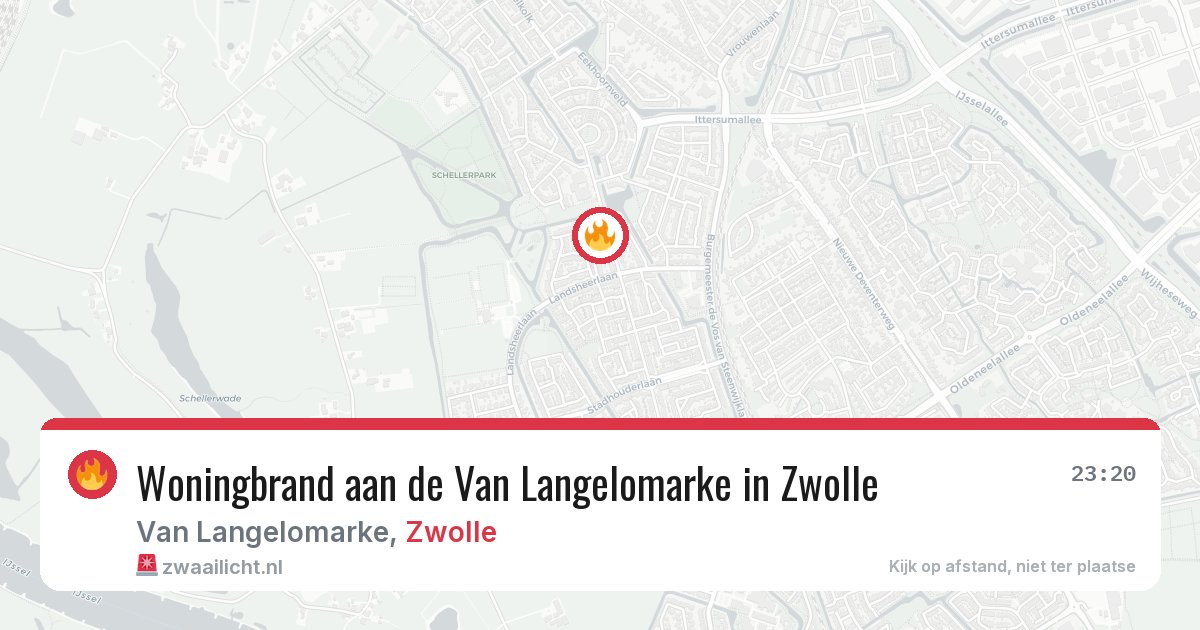 Woningbrand aan de Van Langelomarke in Zwolle — 30 jul 2026