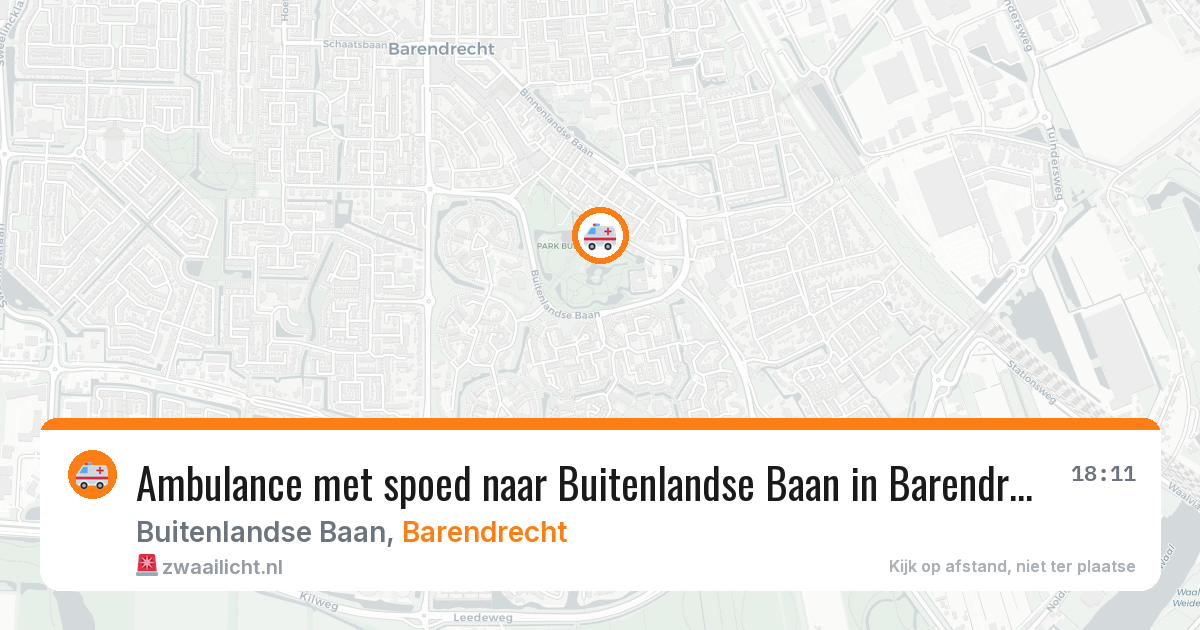 Ambulance met spoed naar Buitenlandse Baan in Barendrecht — 12 jun 2026