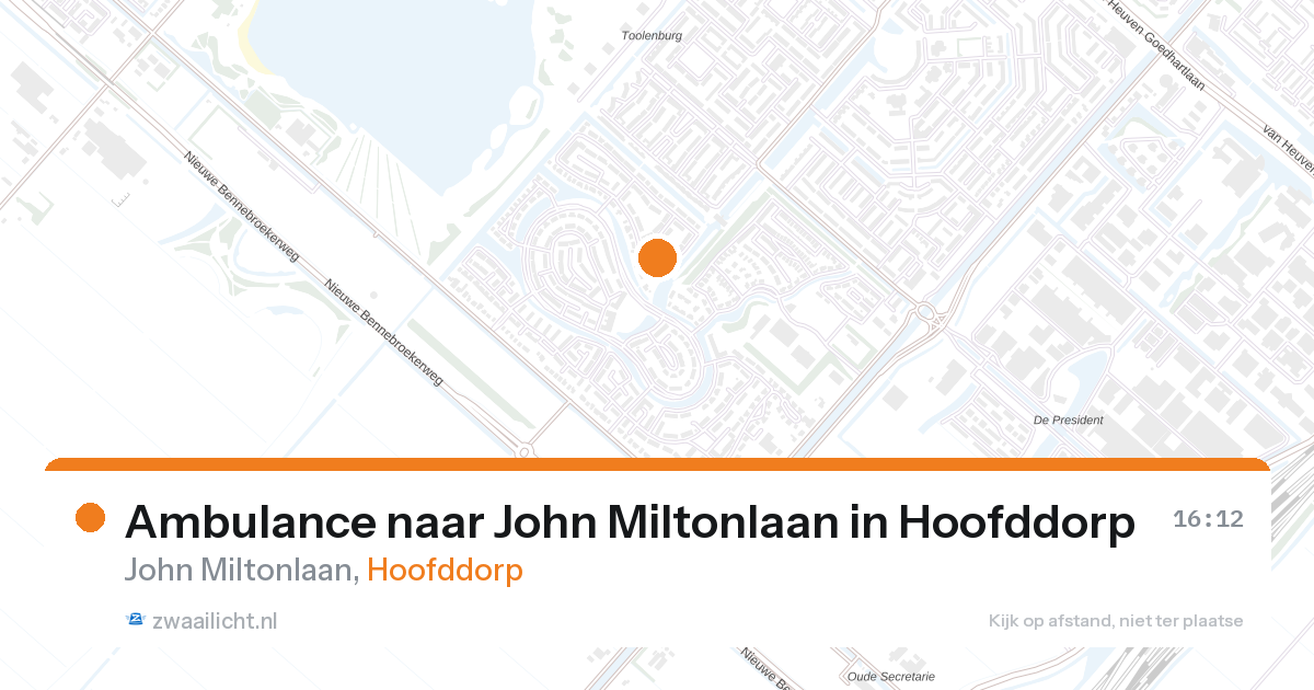 Ambulance naar John Miltonlaan in Hoofddorp — 27 aug 2026