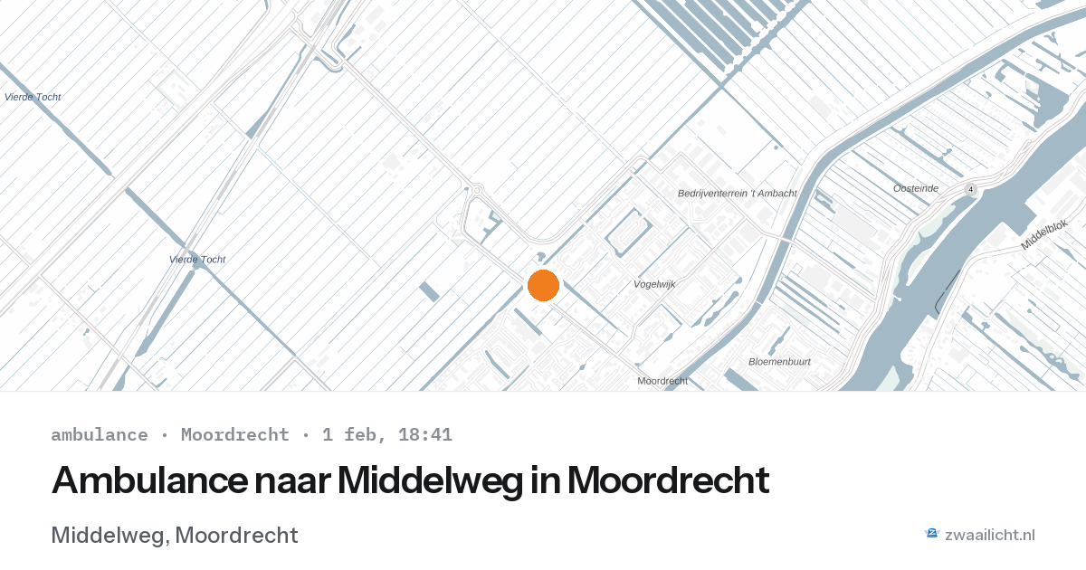Ambulance naar Middelweg in Moordrecht — 1 feb 2026