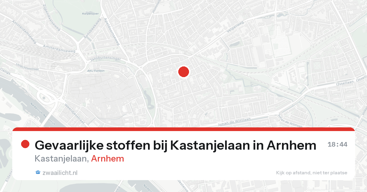Gevaarlijke stoffen bij Kastanjelaan in Arnhem — 25 aug 2026