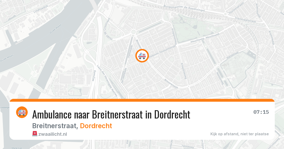 Ambulance naar Breitnerstraat in Dordrecht — 27 jul 2026