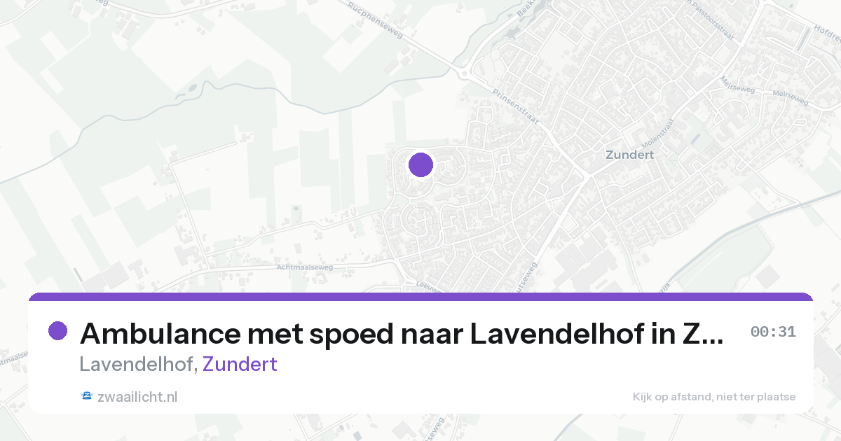 Ambulance met spoed naar Lavendelhof in Zundert — 16 aug 2026