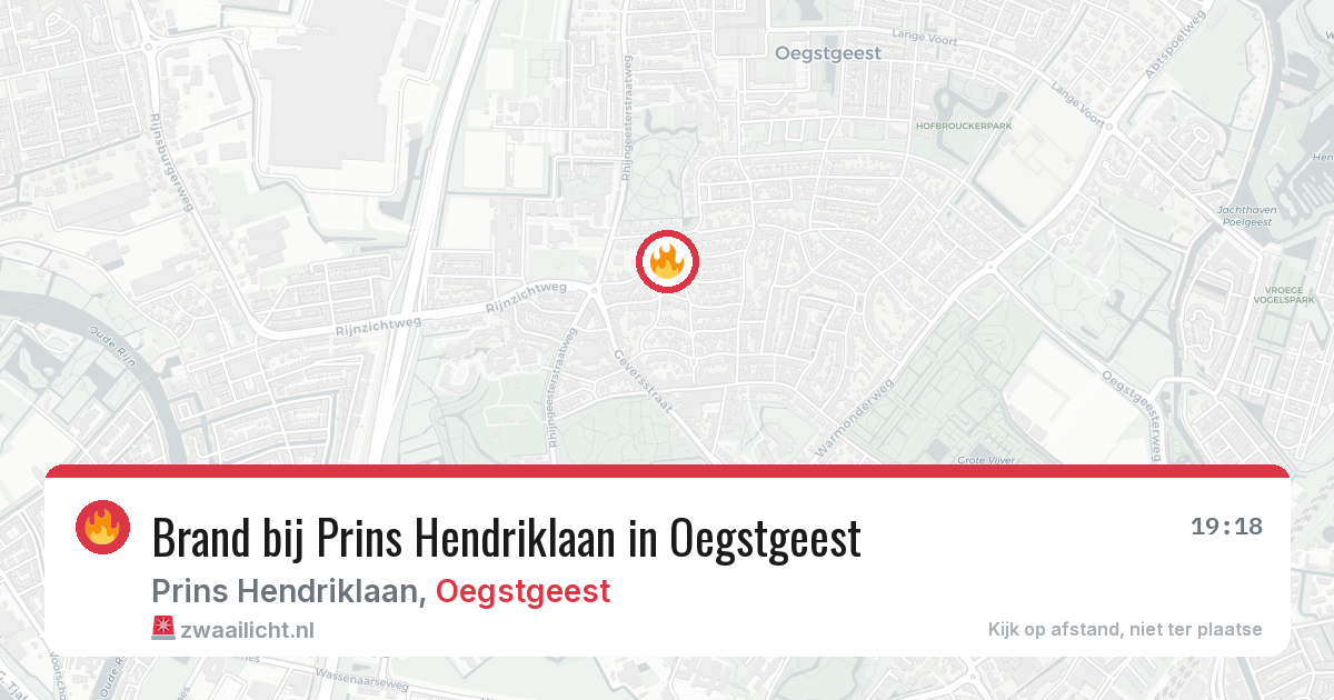 Brand bij Prins Hendriklaan in Oegstgeest — 27 jun 2026