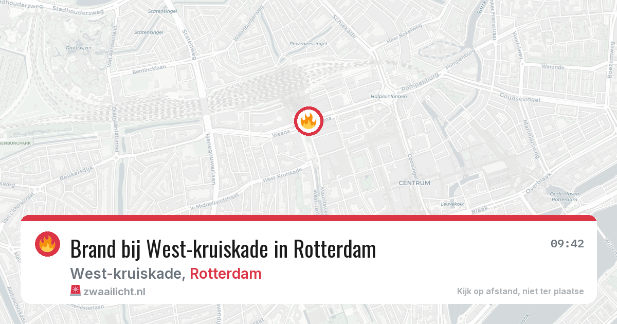 Brand bij West-kruiskade in Rotterdam — 3 mei 2026