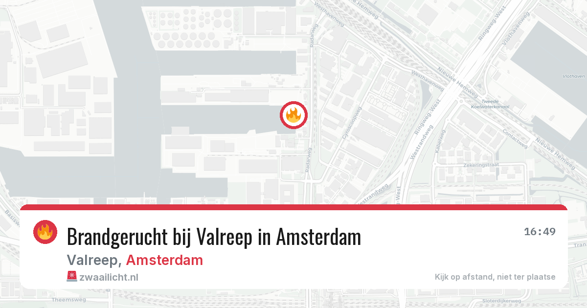 Brandgerucht bij Valreep in Amsterdam — 20 jun 2026