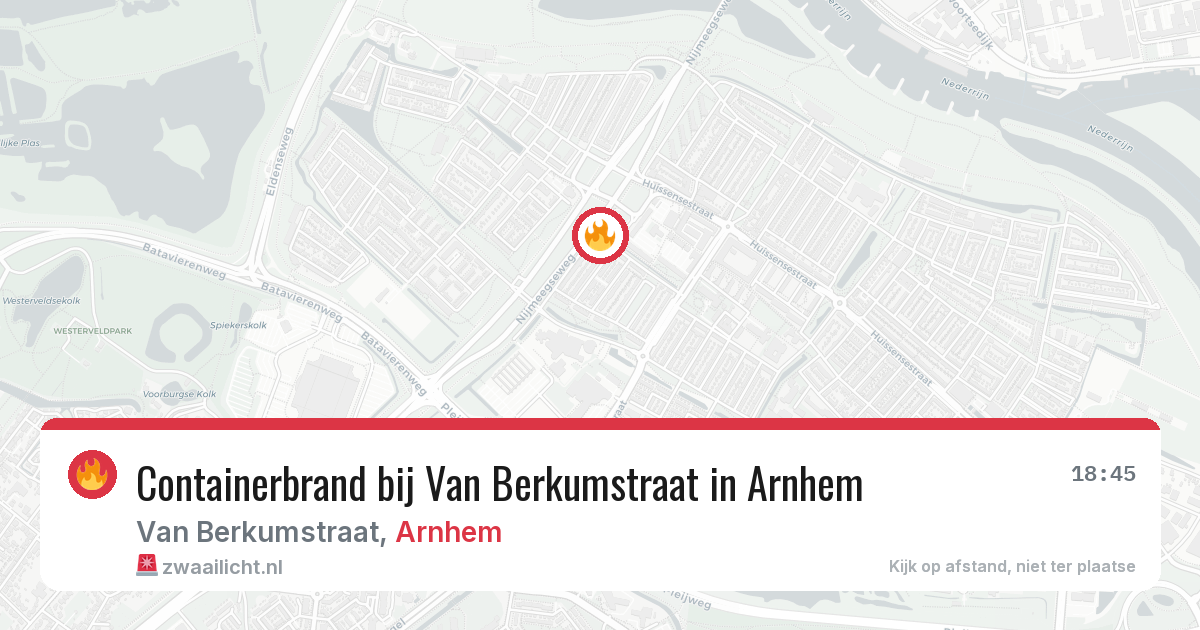 Containerbrand bij Van Berkumstraat in Arnhem — 21 jul 2026