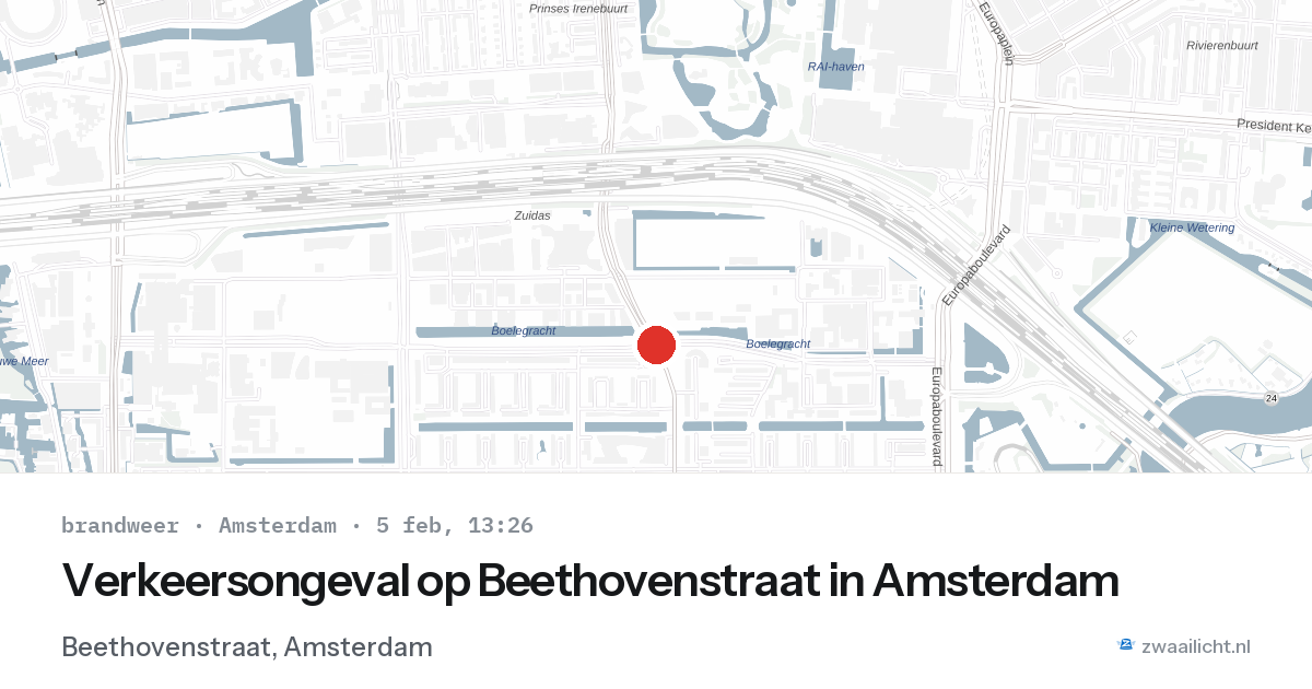 Verkeersongeval op Beethovenstraat in Amsterdam — 5 feb 2026