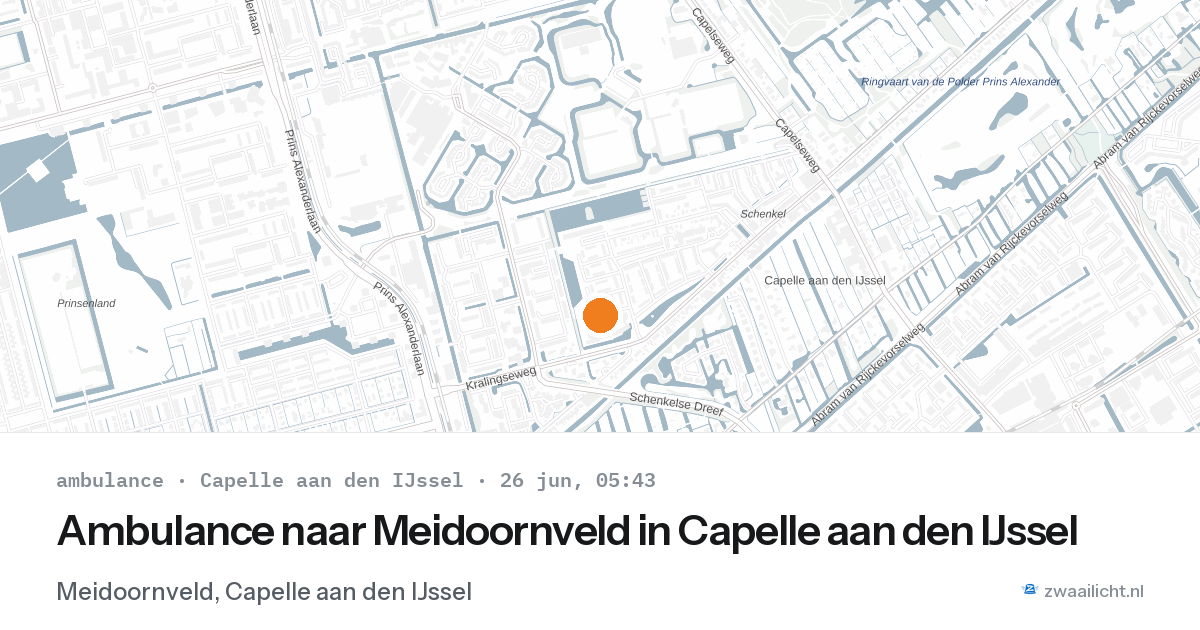 Ambulance naar Meidoornveld in Capelle aan den IJssel — 26 jun 2026