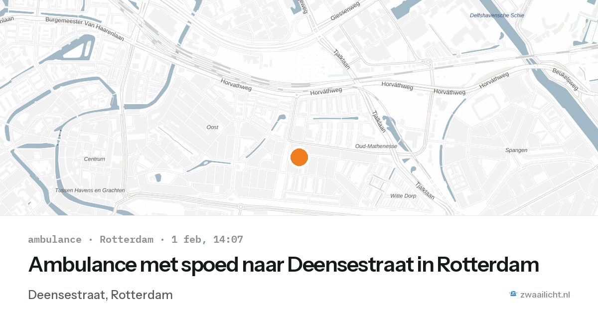 Ambulance met spoed naar Deensestraat in Rotterdam — 1 feb 2026
