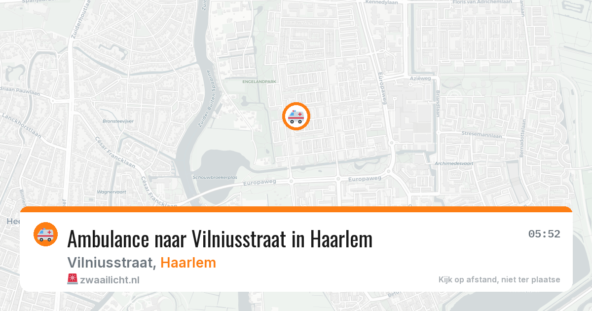 Ambulance naar Vilniusstraat in Haarlem — 1 aug 2026