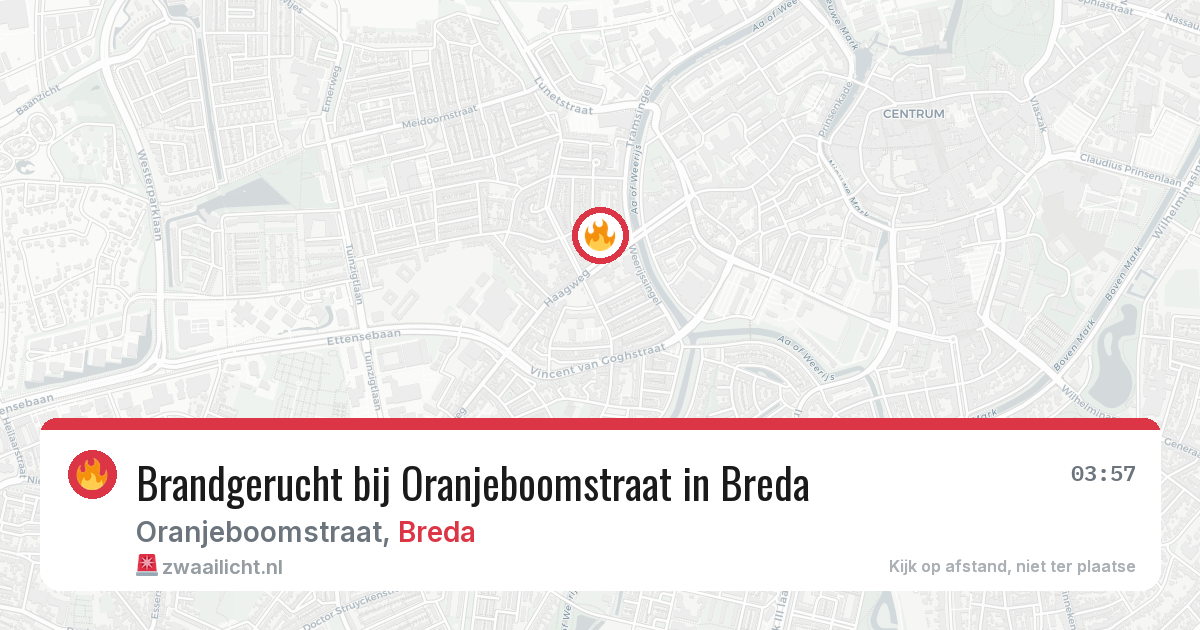 Brandgerucht bij Oranjeboomstraat in Breda — 30 jul 2026